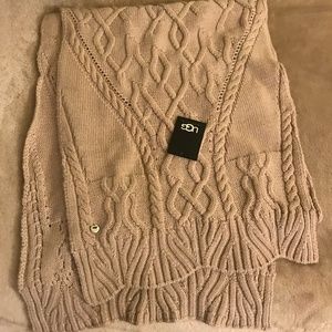 UGG Isla Cable Scarf Moonlight Multi Beige NWT